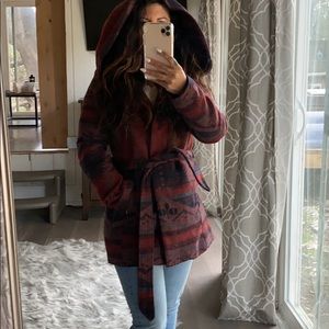 Warm winter coat with hood